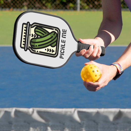 Funny Pickle me Jar van Pickles Pickleball Paddle (Insitu)