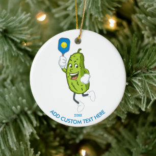 Funny PIckle Pickleball Aangepast jaar tekst Keramisch Ornament