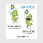 Funny Pickle Pickleball Aangepaste tekstnaam afspe Sticker (Vel)
