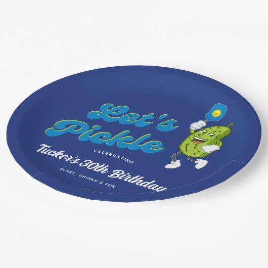 Funny Pickle Pickleball Custom Text Papieren Bordje (Gekanteld)