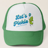 Funny Pickle Pickleball Custom Text Trucker Pet (Voorkant)