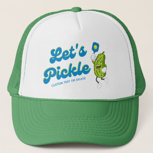 Funny Pickle Pickleball Custom Text Trucker Pet (Voorkant)