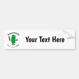 Funny Pickle Pickleball Player Retirement Cartoon Bumpersticker