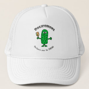 Funny Pickle Pickleball Player Retirement Cartoon Trucker Pet