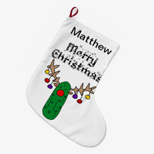 Funny Pickle Reindeer Merry-kerstkunst Grote Kerstsok