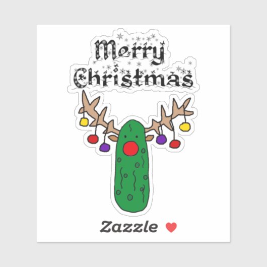 Funny Pickle Reindeer Merry-kerstkunst Sticker (Vel)