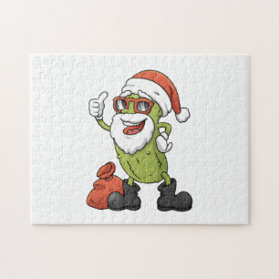Funny Pickle Santa Claus Kerstman Cartoon Holiday Legpuzzel