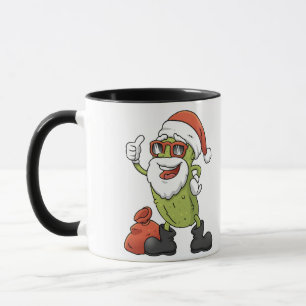 Funny Pickle Santa Claus Kerstman Cartoon Holiday Mok