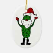 Funny Pickle Santa Claus-kerstontwerp Keramisch Ornament (Voorkant)