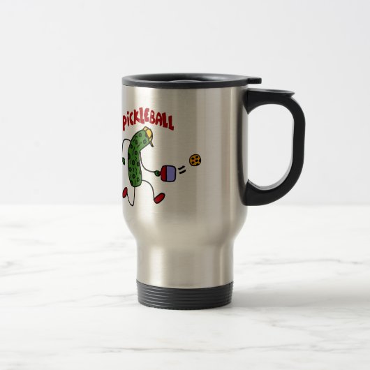 Funny Pickle Spelling Pickleball Action Design Reisbeker (Rechts)