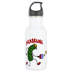 Funny Pickle Spelling Pickleball Action Design Waterfles
