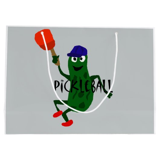 Funny Pickle Spelling Pickleball Large Cadeautasje (Achterkant)