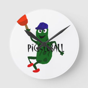 Funny Pickle Spelling Pickleball Ronde Klok