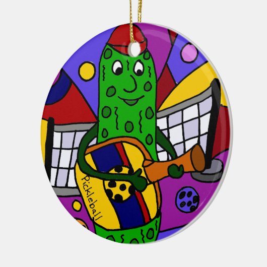 Funny Pickleball Abstracte Art Origineel Keramisch Ornament (Links)