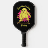 Funny Pickleball Chick Custom met Name Pickleball Paddle (Achterkant)
