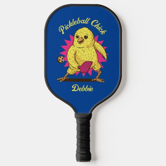 Funny Pickleball Chick Custom met Name Pickleball Paddle (Voorkant)