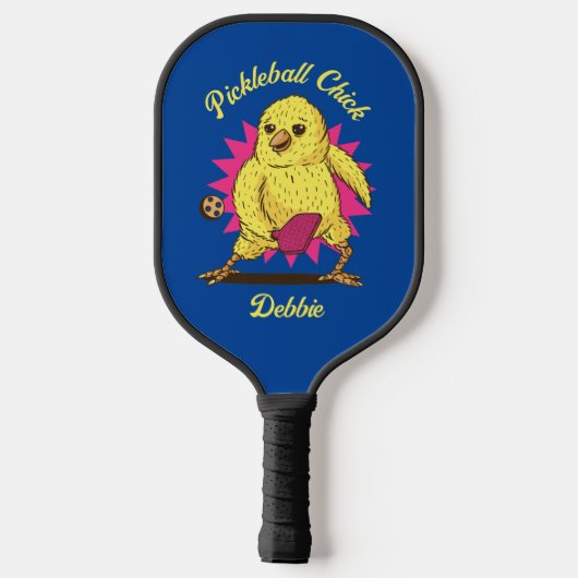 Funny Pickleball Chick Custom met Name Pickleball Paddle (Achterkant)