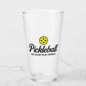 Funny pickleball drink cadeau voor moeder of vader glas (Voorkant)