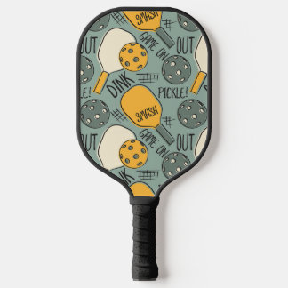 Funny Pickleball Graphic Green Gold Pickleball Paddle