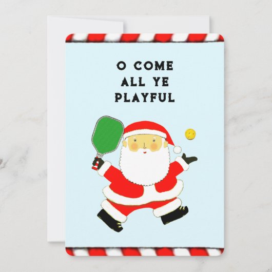 Funny Pickleball Kerstmis Feestdagenkaart (Voorkant)