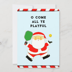 Funny Pickleball Kerstmis Feestdagenkaart