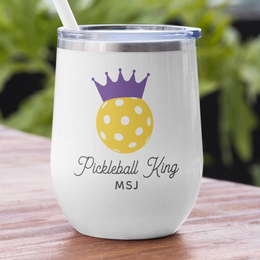 Funny Pickleball King Nom du monogramme personnali
