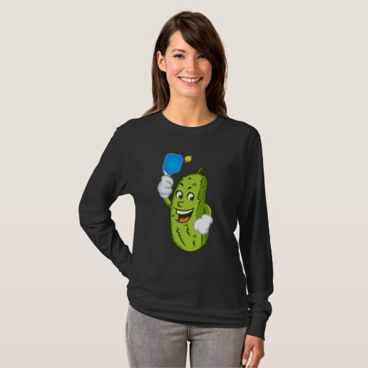 Funny Pickleball Pickel Humor Cucumber T-shirt (Voorkant volledig)