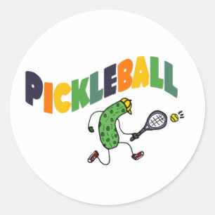Funny Pickleball Pickle die Pickleball speelt Ronde Sticker
