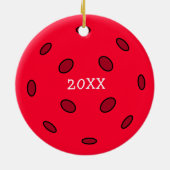 Funny Pickleball Pun Kerstmis Keramisch Ornament (Achterkant)