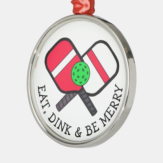 Funny Pickleball Pun Kerstmis Metalen Ornament (Links)