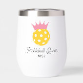 Funny Pickleball Queen Monogramme personnalisé (Arrière)