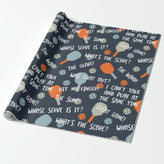 Funny Pickleball Talk Gezegden Blue Cadeaupapier