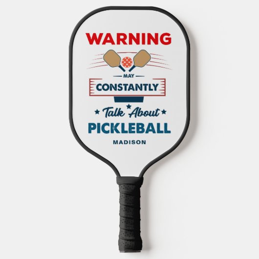 Funny Pickleball Typografie Persoonlijke naam Pickleball Paddle (Voorkant)