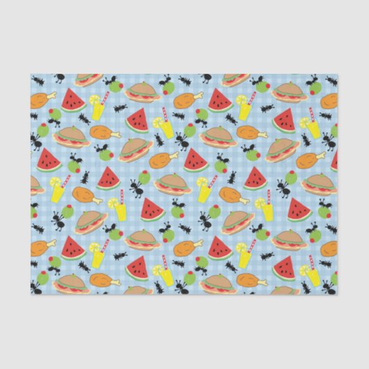 Funny Picnic Food Pattern Tissuepapier (Voorkant)