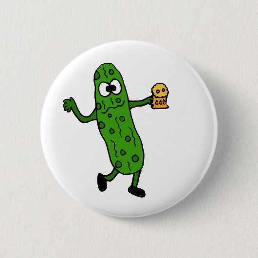Funny Picsed Pickle Ronde Button 5,7 Cm (Voorkant)