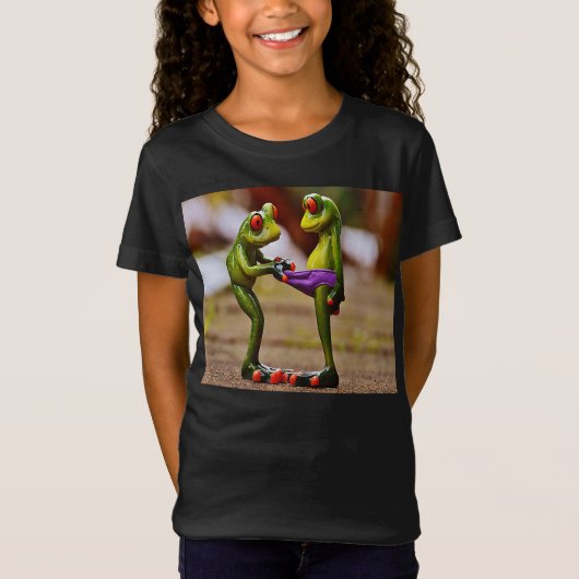 Funny picture of a frog looking down underwear t-shirt (Voorkant)