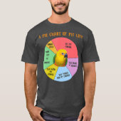 Funny Pie Chart of Life Jenday Conure Parrot T-shirt (Voorkant)