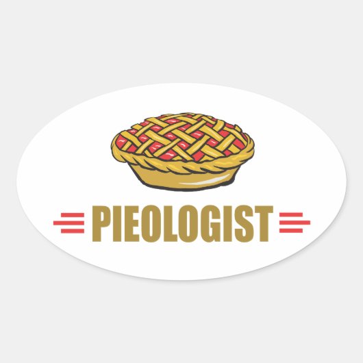 Funny Pie Ovale Sticker (Voorkant)