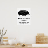 Funny  Pig Bacon Lover Humor Poster (Keuken)