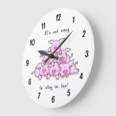 Funny Pig Cartoon Wall Clock Grote Klok (Hoek)