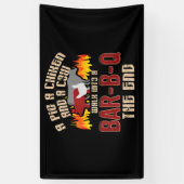 Funny Pig Chicken Koe Bar B Q Bq Chef Cookie Cook Spandoek (Verticaal)