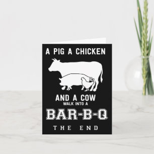 Funny Pig Chicken Koe verhaal van BBQ Master Roast Kaart
