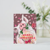 Funny Pig Christmas Kaart (Staand voorkant)
