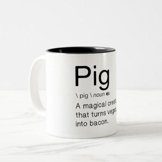 Funny Pig Definition Tweekleurige Koffiemok (Voorkant links)