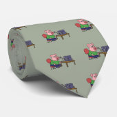 Funny Pig die Ham Radio gebruikt Stropdas (Opgerold)