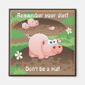 Funny Pig Diet Reminder Magneet (Voorkant)