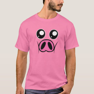 Funny Pig Face for Costume Cosplay Pink T-shirt