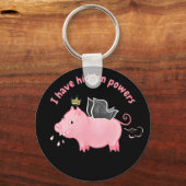 Funny Pig Fairy Cartoon - Schattige Flying Pig Mag Sleutelhanger (Voorkant)