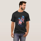 Funny Pig Go Skiing Design Gift Winter Holidays T-shirt (Voorkant volledig)