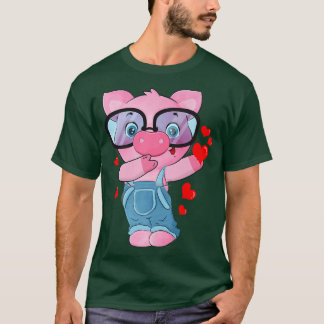 Funny Pig Heart Valentijnsdag Gifts Cute Pig Dab T-shirt